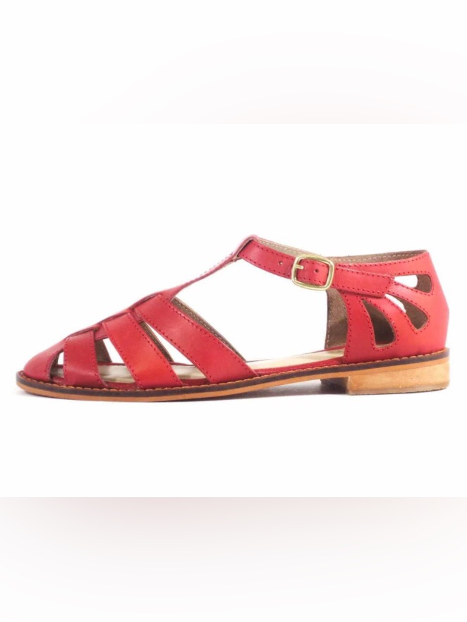 Fisherman Sandals - Chelsea Crew Red Leather Vintage-Style — image 2 of 8